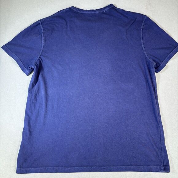 Lucky Brand Shirt Mens Large Short Sleeve Henley Purple Blue Garment Washed - Picture 3 of 9